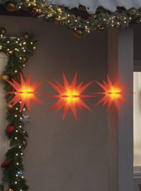 vidaXL Kerstlampen met LED's 3 st inklapbaar rood