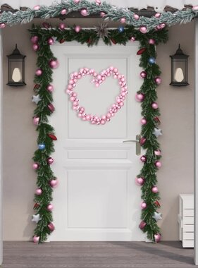 vidaXL Kerstslinger ballen 175 cm polystyreen roze