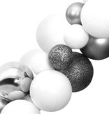 vidaXL Kerstslinger ballen 175 cm polystyreen wit en grijs