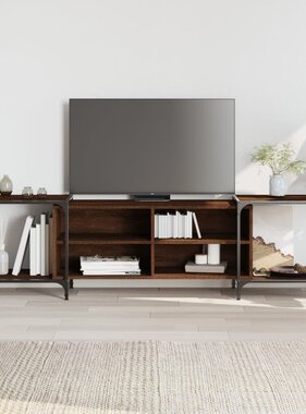 VidaXL Tv-meubel 203x37x50 cm bewerkt hout bruineikenkleurig