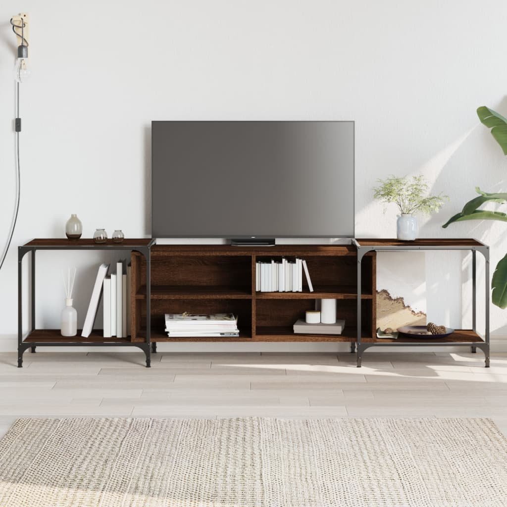 VidaXL Tv-meubel 203x37x50 cm bewerkt hout bruineikenkleurig
