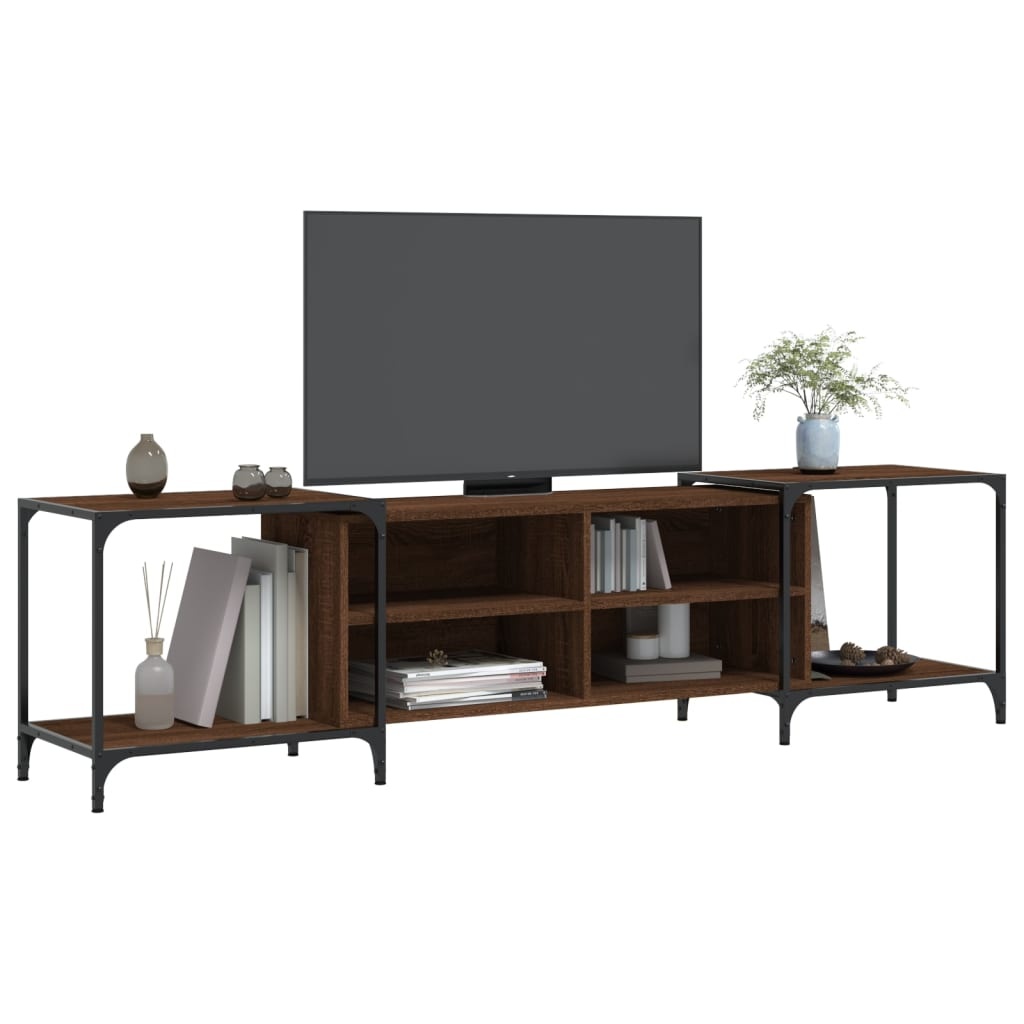 VidaXL Tv-meubel 203x37x50 cm bewerkt hout bruineikenkleurig