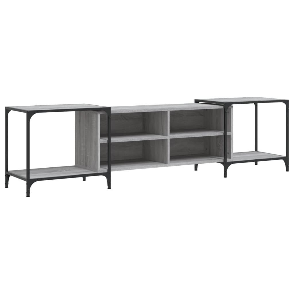 VidaXL Tv-meubel 203x37x50 cm bewerkt hout grijs sonoma eikenkleurig