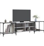 VidaXL Tv-meubel 203x37x50 cm bewerkt hout grijs sonoma eikenkleurig