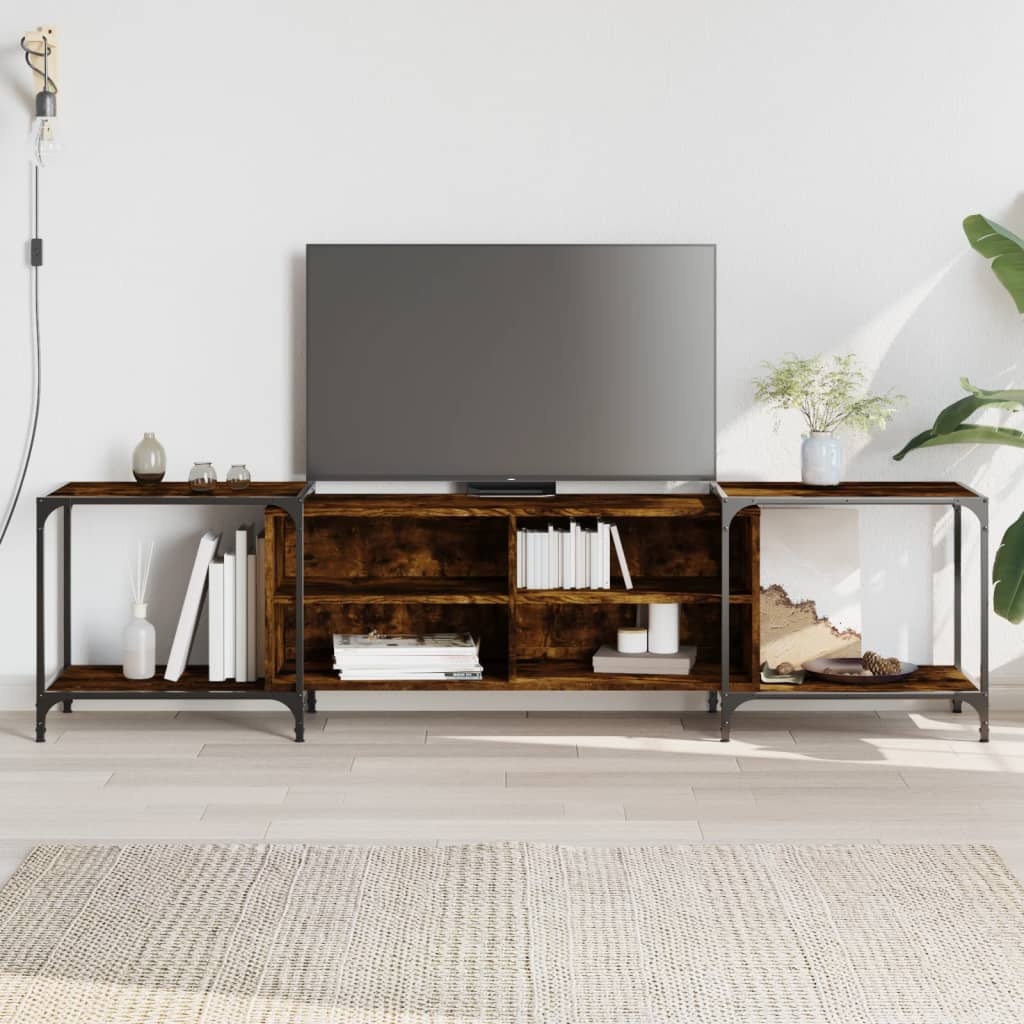 VidaXL Tv-meubel 203x37x50 cm bewerkt hout gerookt eikenkleurig