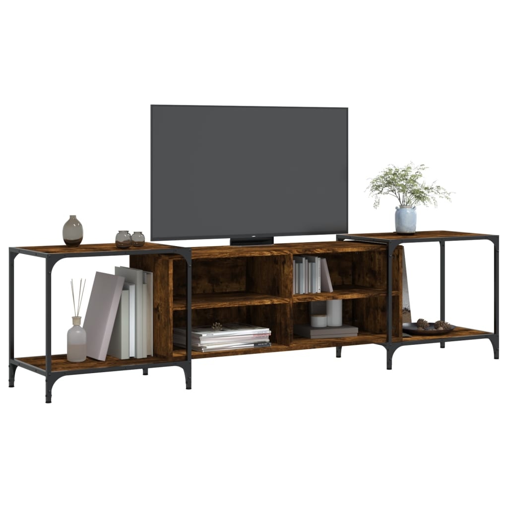 VidaXL Tv-meubel 203x37x50 cm bewerkt hout gerookt eikenkleurig