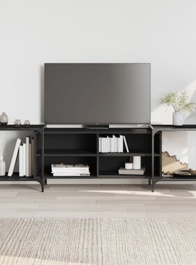 VidaXL Tv-meubel 203x37x50 cm bewerkt hout zwart