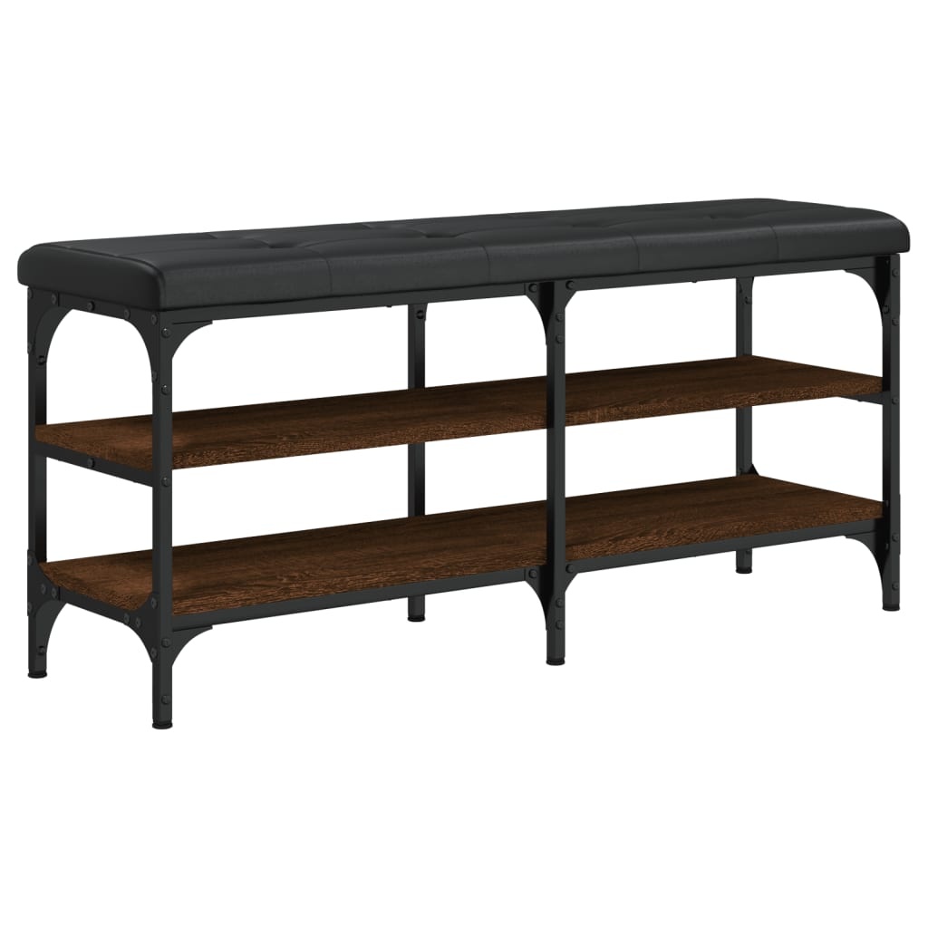 VidaXL Schoenenbank 102x32x47 cm bewerkt hout bruineikenkleurig