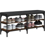 VidaXL Schoenenbank 102x32x47 cm bewerkt hout bruineikenkleurig