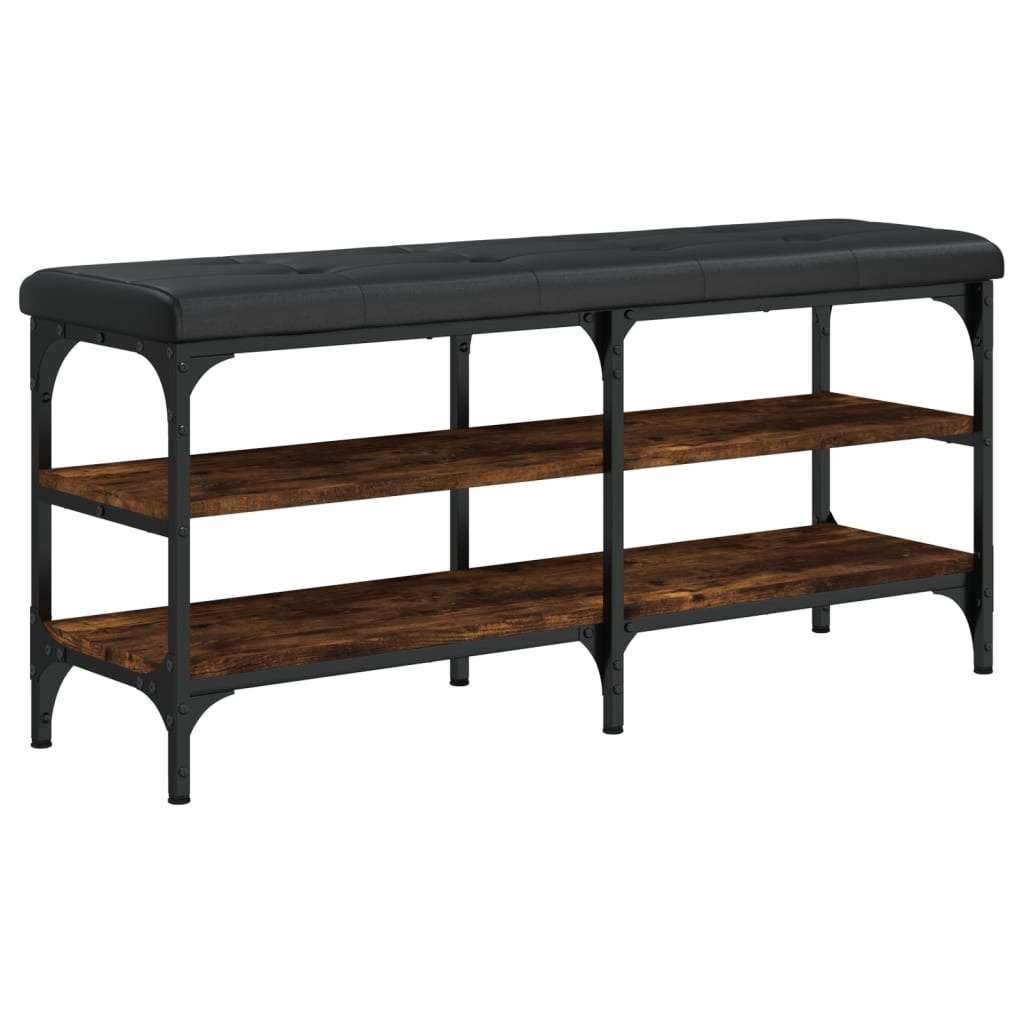 VidaXL Schoenenbank 102x32x47 cm bewerkt hout gerookt eikenkleurig