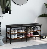 VidaXL Schoenenbank 102x32x47 cm bewerkt hout gerookt eikenkleurig