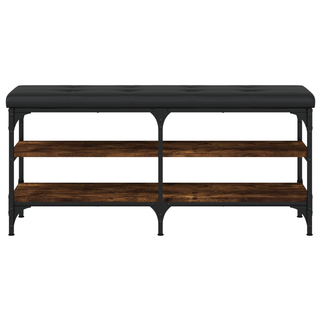 VidaXL Schoenenbank 102x32x47 cm bewerkt hout gerookt eikenkleurig