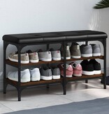 VidaXL Schoenenbank 82x32x47 cm bewerkt hout bruineikenkleurig
