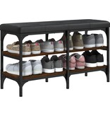 VidaXL Schoenenbank 82x32x47 cm bewerkt hout bruineikenkleurig