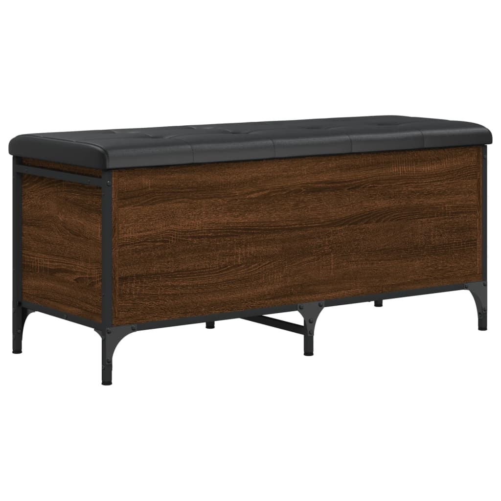 VidaXL Opbergbankje 102x42x45 cm bewerkt hout bruineikenkleurig