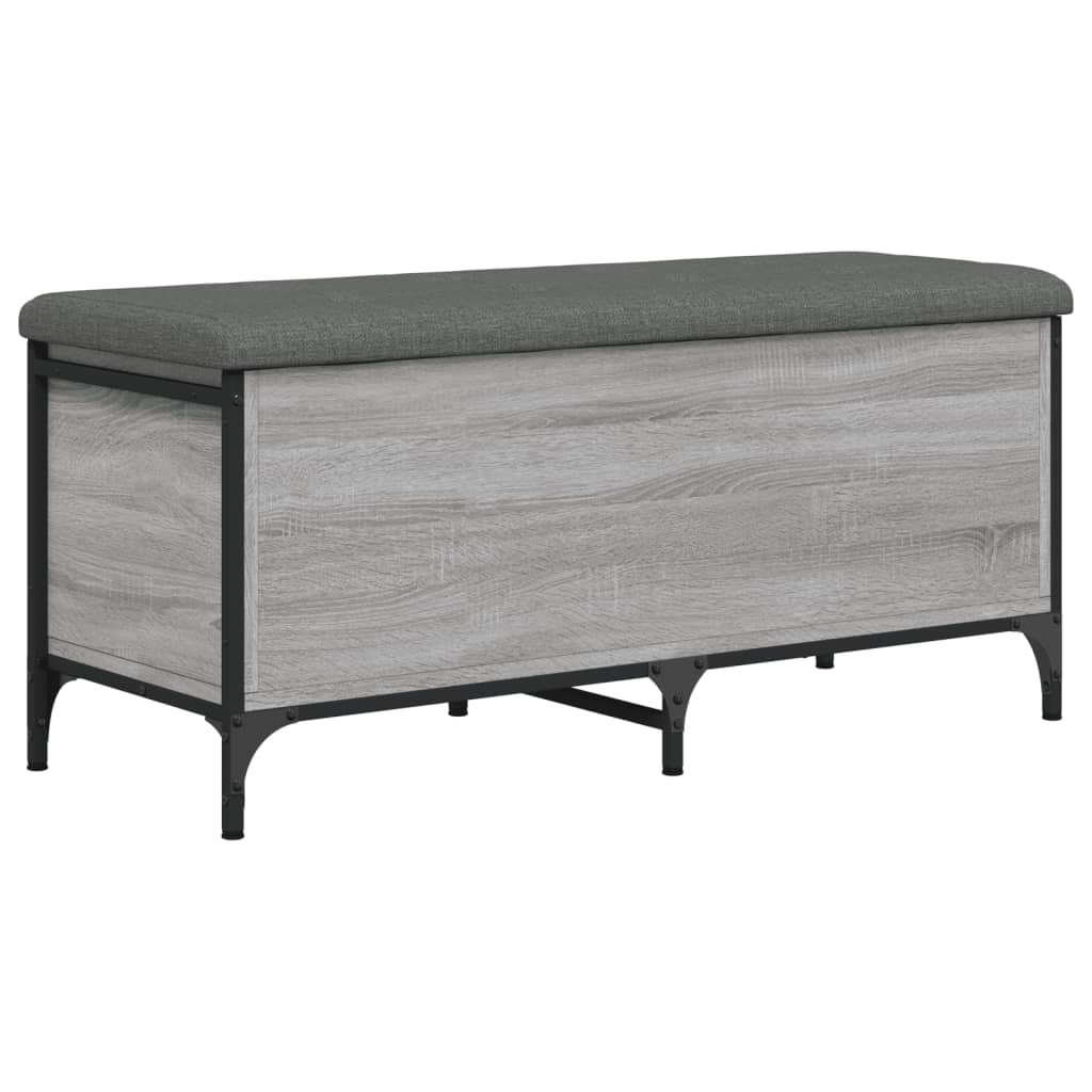 VidaXL Opbergbankje 102x42x45 cm bewerkt hout grijs sonoma eikenkleur