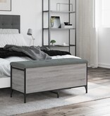 VidaXL Opbergbankje 102x42x45 cm bewerkt hout grijs sonoma eikenkleur