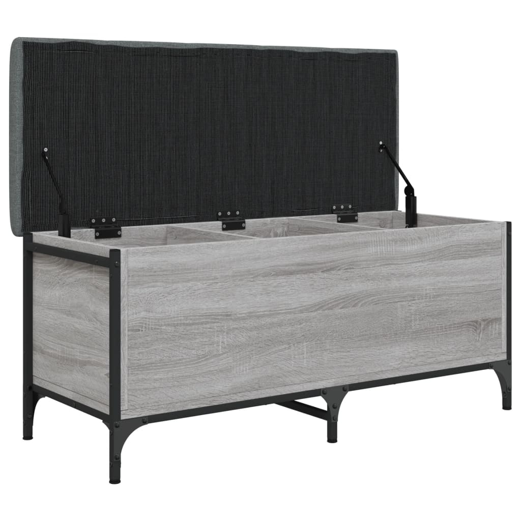 VidaXL Opbergbankje 102x42x45 cm bewerkt hout grijs sonoma eikenkleur