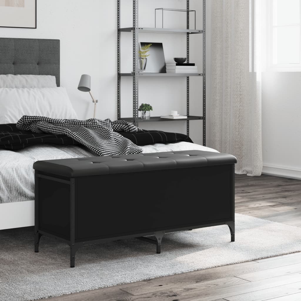 VidaXL Opbergbankje 102x42x45 cm bewerkt hout zwart