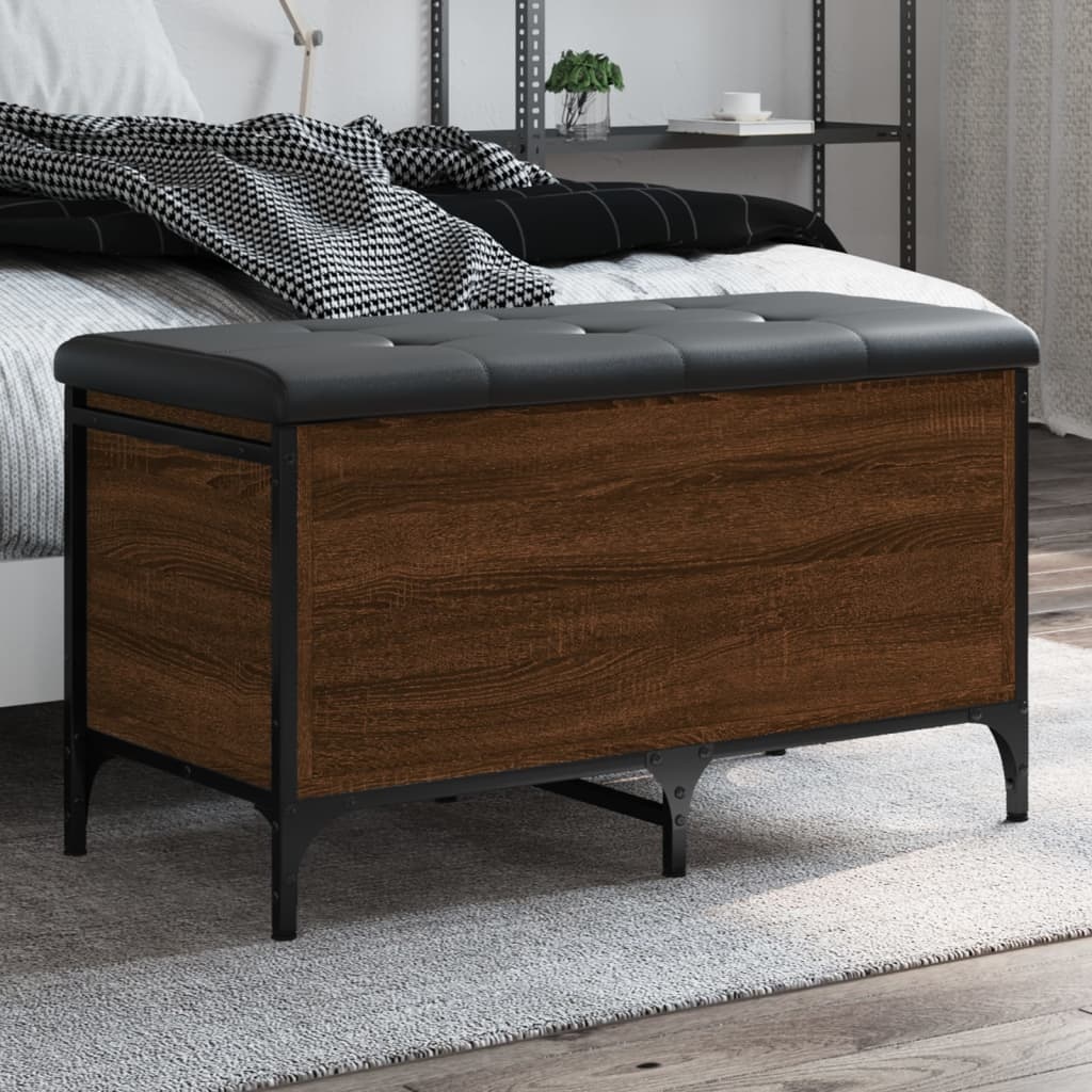 VidaXL Opbergbankje 82x42x45 cm bewerkt hout bruineikenkleurig