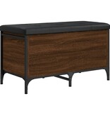 VidaXL Opbergbankje 82x42x45 cm bewerkt hout bruineikenkleurig