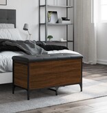 VidaXL Opbergbankje 82x42x45 cm bewerkt hout bruineikenkleurig