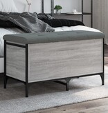 VidaXL Opbergbankje 82x42x45 cm bewerkt hout grijs sonoma eikenkleurig