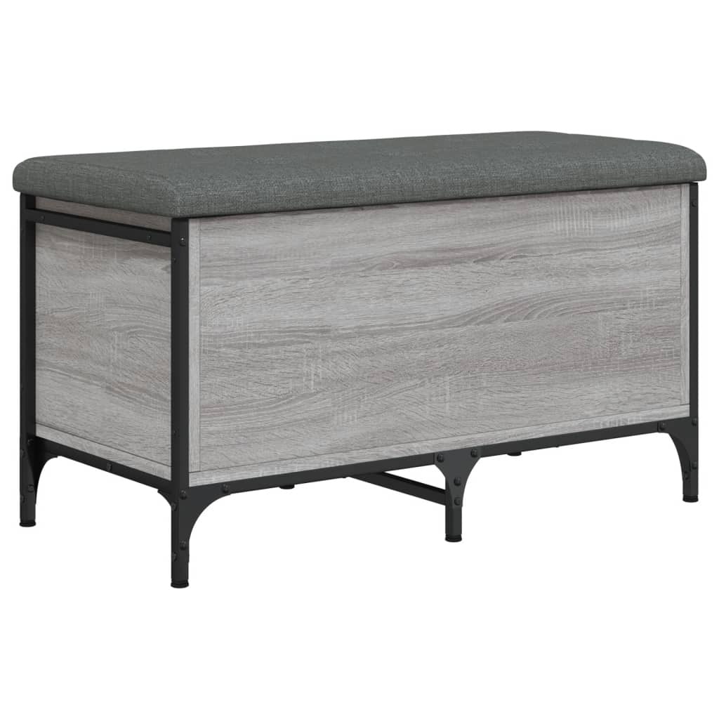 VidaXL Opbergbankje 82x42x45 cm bewerkt hout grijs sonoma eikenkleurig