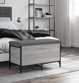 VidaXL Opbergbankje 82x42x45 cm bewerkt hout grijs sonoma eikenkleurig