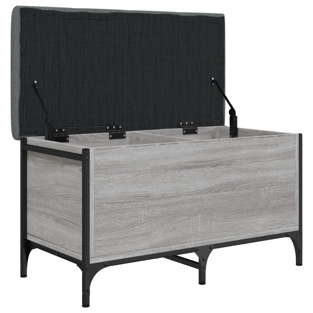 VidaXL Opbergbankje 82x42x45 cm bewerkt hout grijs sonoma eikenkleurig