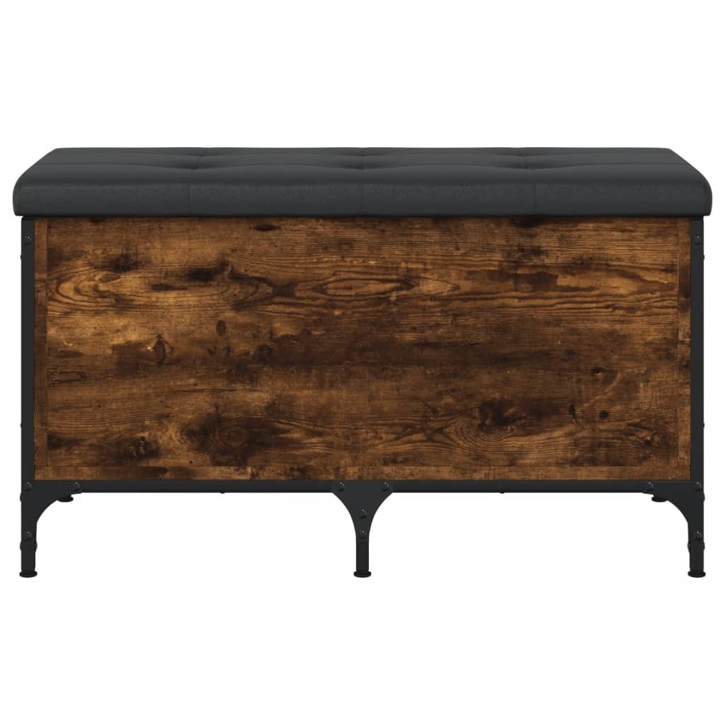 VidaXL Opbergbankje 82x42x45 cm bewerkt hout gerookt eikenkleurig