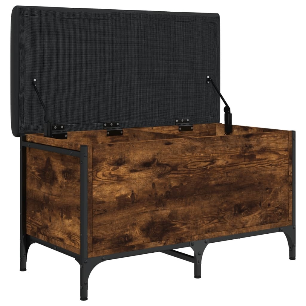 VidaXL Opbergbankje 82x42x45 cm bewerkt hout gerookt eikenkleurig