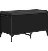VidaXL Opbergbankje 82x42x45 cm bewerkt hout zwart