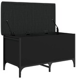 VidaXL Opbergbankje 82x42x45 cm bewerkt hout zwart