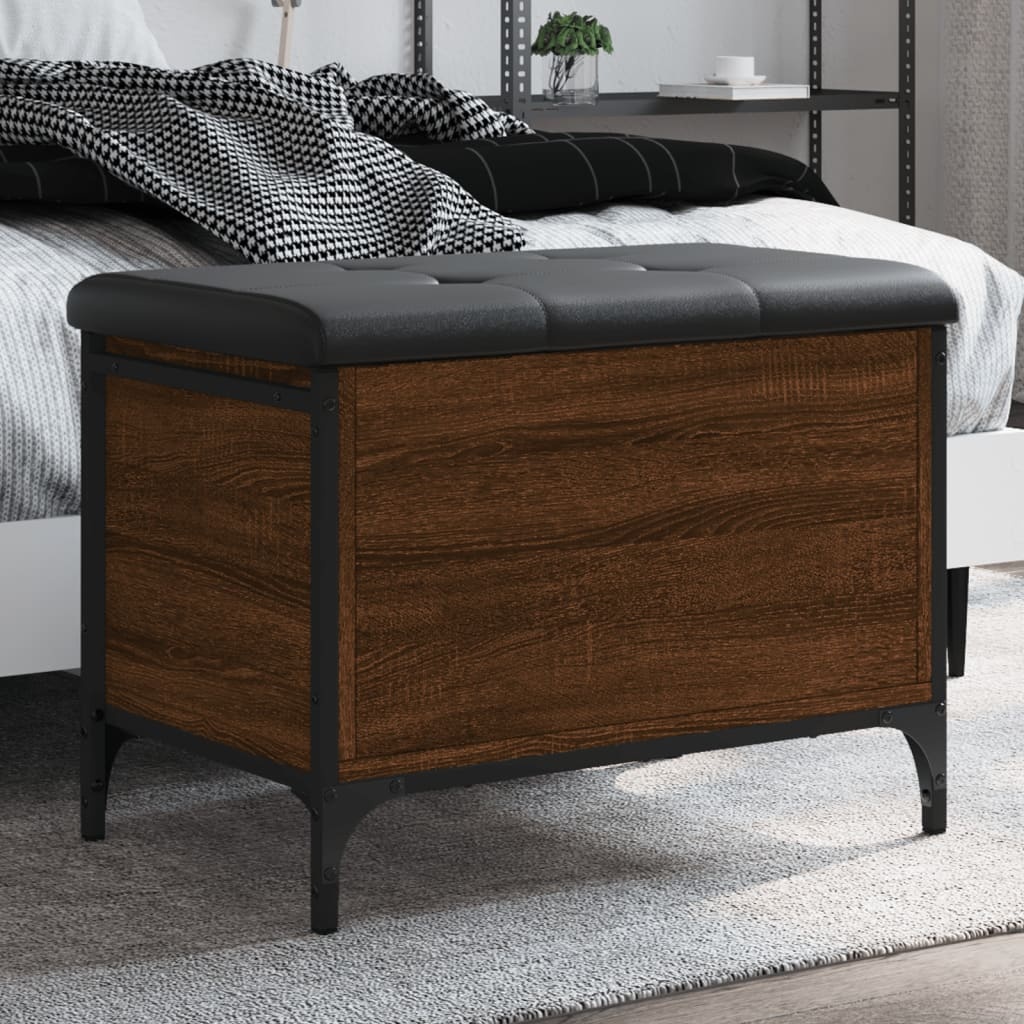 VidaXL Opbergbankje 62x42x45 cm bewerkt hout bruineikenkleurig