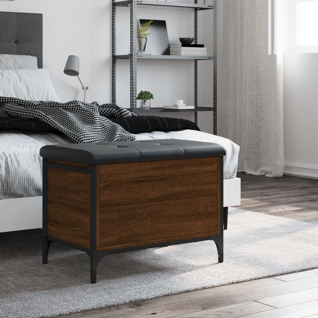 VidaXL Opbergbankje 62x42x45 cm bewerkt hout bruineikenkleurig