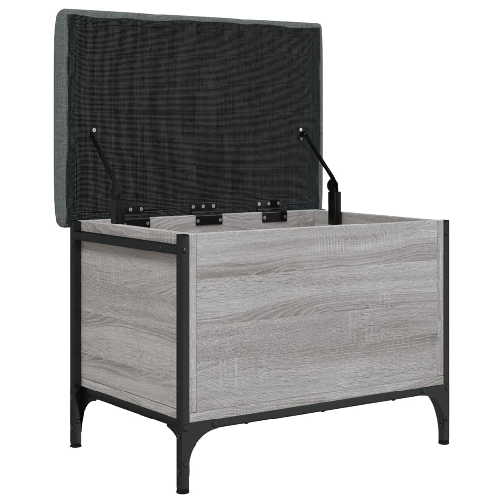 VidaXL Opbergbankje 62x42x45 cm bewerkt hout grijs sonoma eikenkleurig