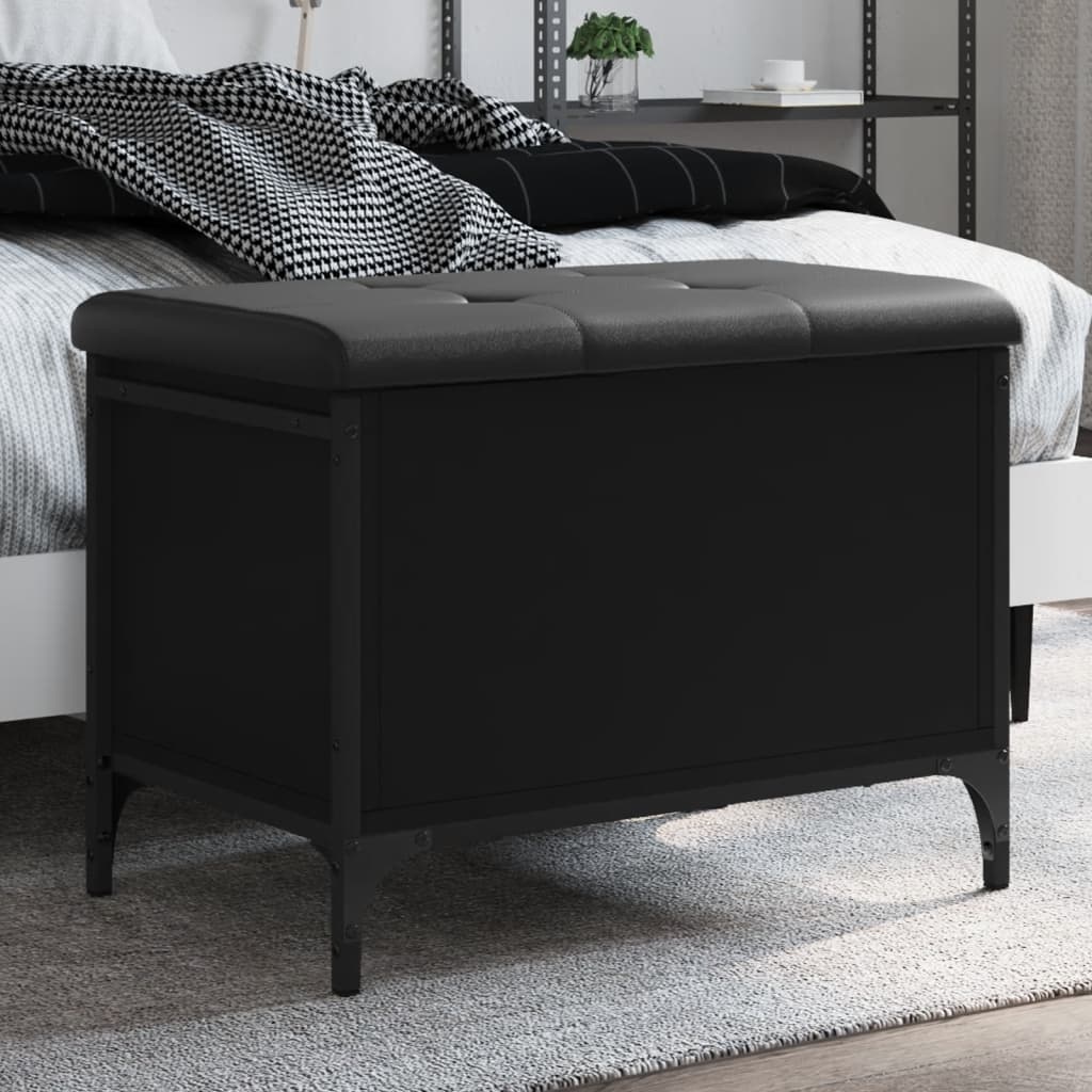 VidaXL Opbergbankje 62x42x45 cm bewerkt hout zwart