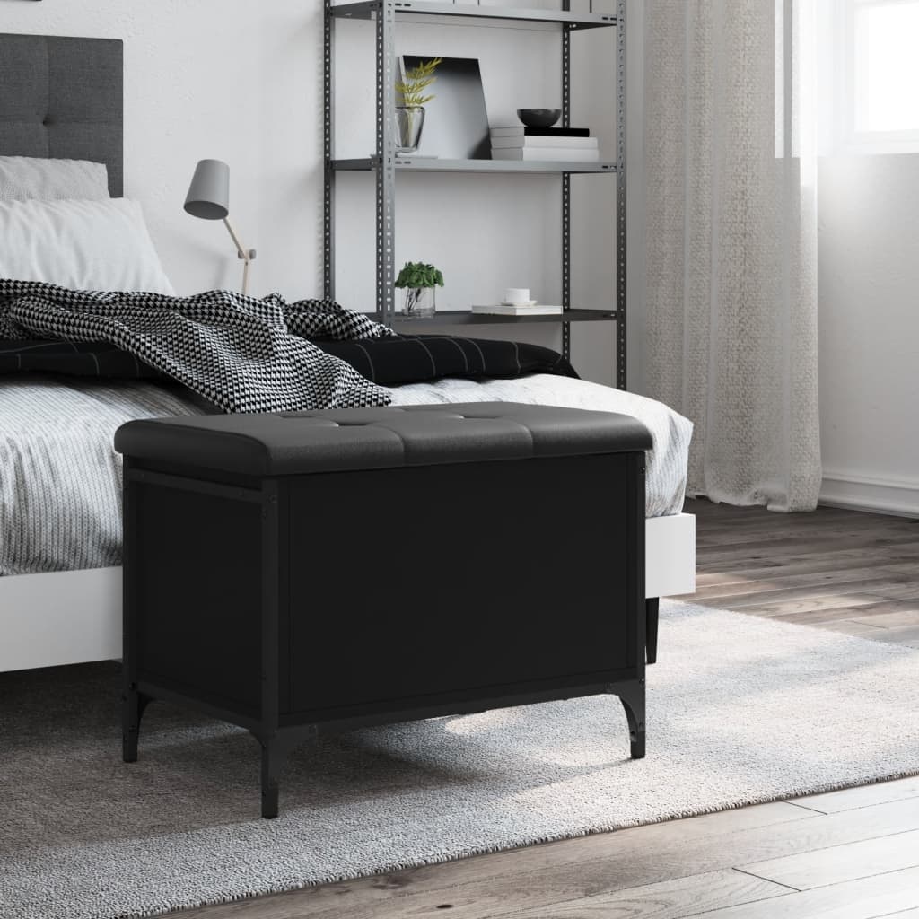 VidaXL Opbergbankje 62x42x45 cm bewerkt hout zwart