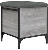 VidaXL Opbergbankje 42x42x45 cm bewerkt hout grijs sonoma eikenkleurig