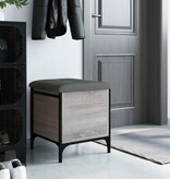 VidaXL Opbergbankje 42x42x45 cm bewerkt hout grijs sonoma eikenkleurig