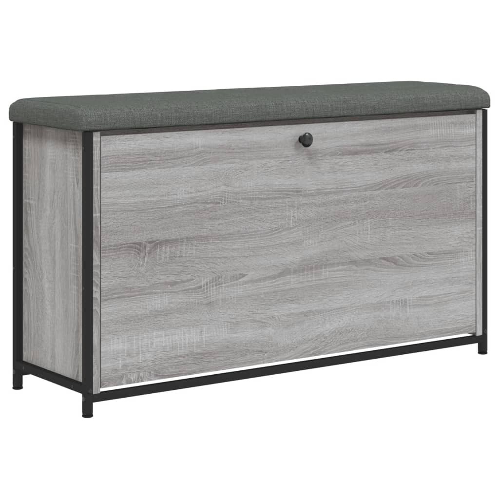 VidaXL Schoenenbankje met klaplade 102x32x56 cm grijs sonoma eiken