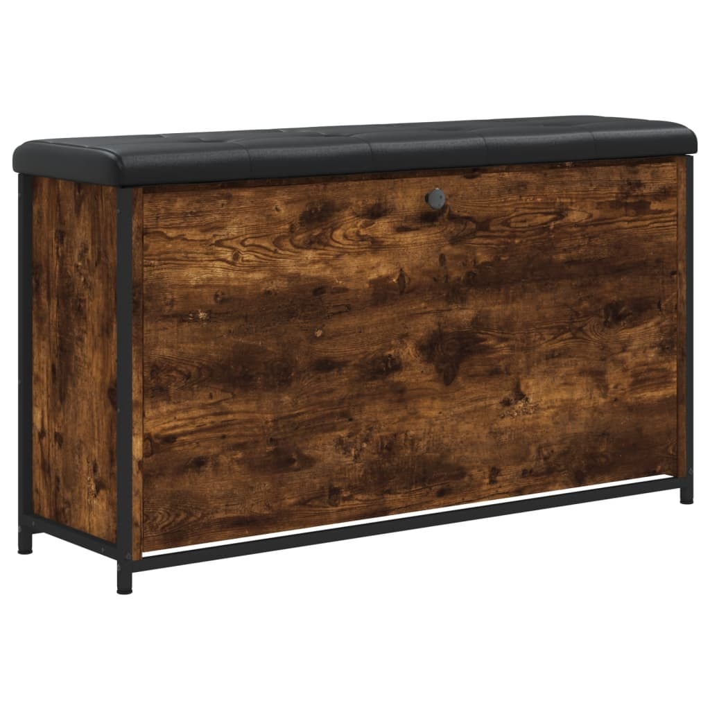 VidaXL Schoenenbankje met klaplade 102x32x56 cm gerookt eikenkleurig