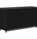 VidaXL Schoenenbankje met klaplade 102x32x56 cm zwart