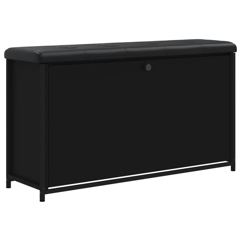 VidaXL Schoenenbankje met klaplade 102x32x56 cm zwart