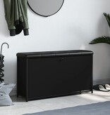 VidaXL Schoenenbankje met klaplade 102x32x56 cm zwart
