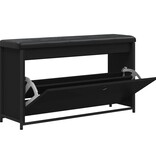 VidaXL Schoenenbankje met klaplade 102x32x56 cm zwart