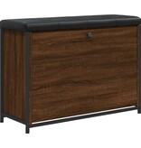 VidaXL Schoenenbankje met klaplade 82x32x56 cm bruineikenkleurig