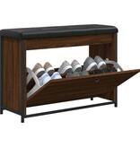 VidaXL Schoenenbankje met klaplade 82x32x56 cm bruineikenkleurig
