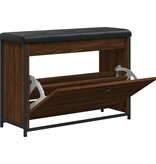 VidaXL Schoenenbankje met klaplade 82x32x56 cm bruineikenkleurig